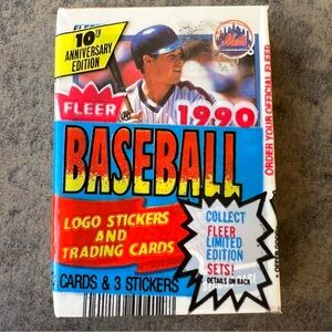 1990 Fleer Baseball Cello Pack 33 Cards Gregg‎ Jefferies Dale Murphy VTG Sealed